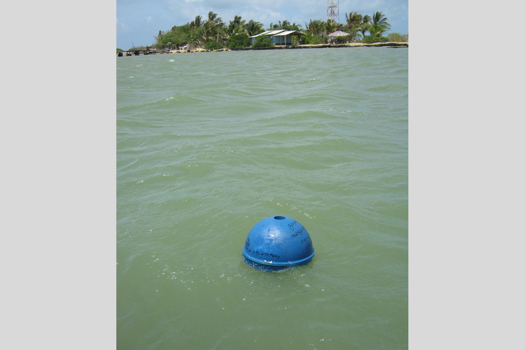 Deployment location in 2 m of water in Puttalam Lagoon